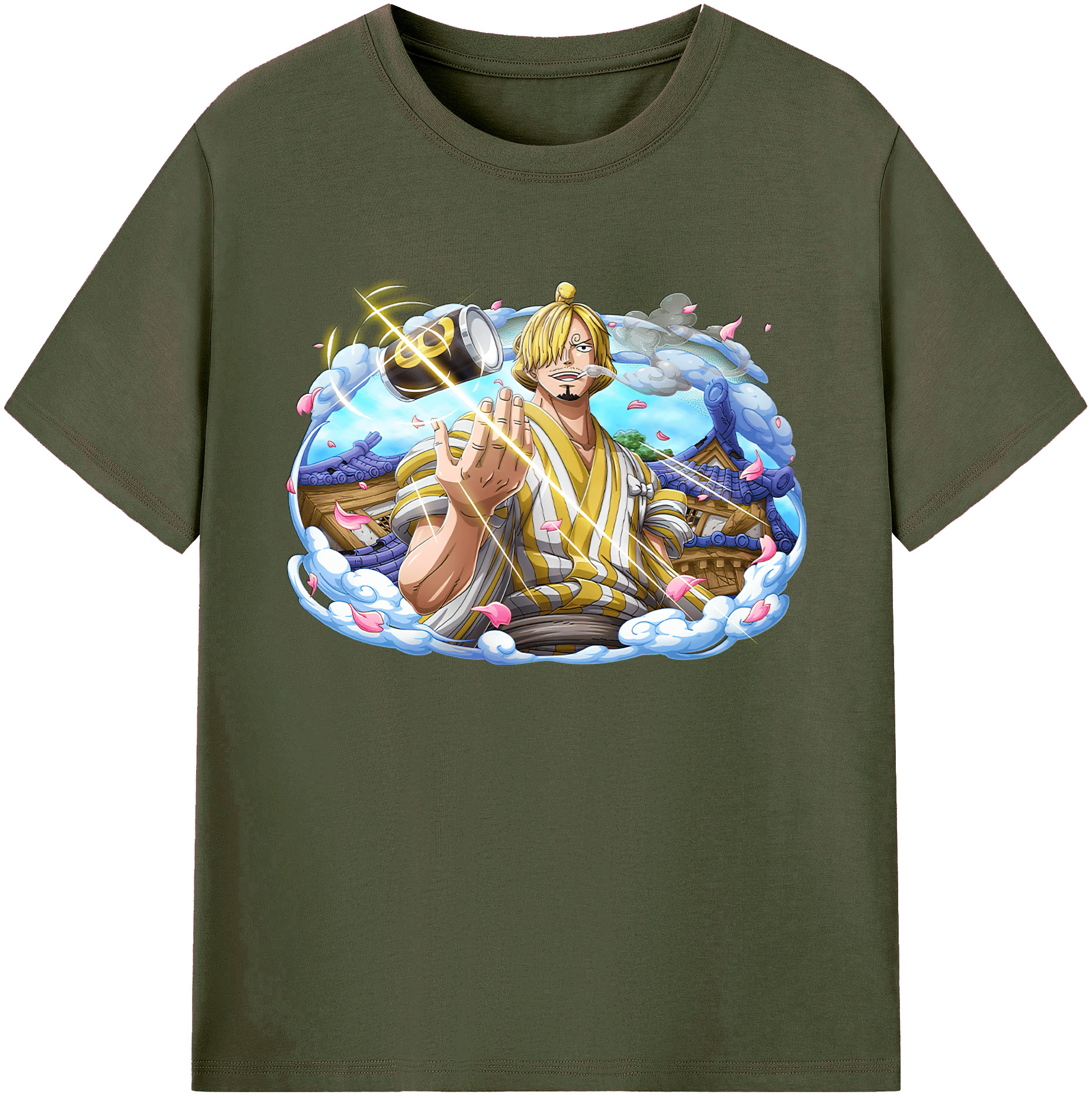 （画像用） ワンピース サンジ ONE PIECE Sanji 綿100％ メンズ半袖Tシャツ｜肌触りやわらか＆通気性